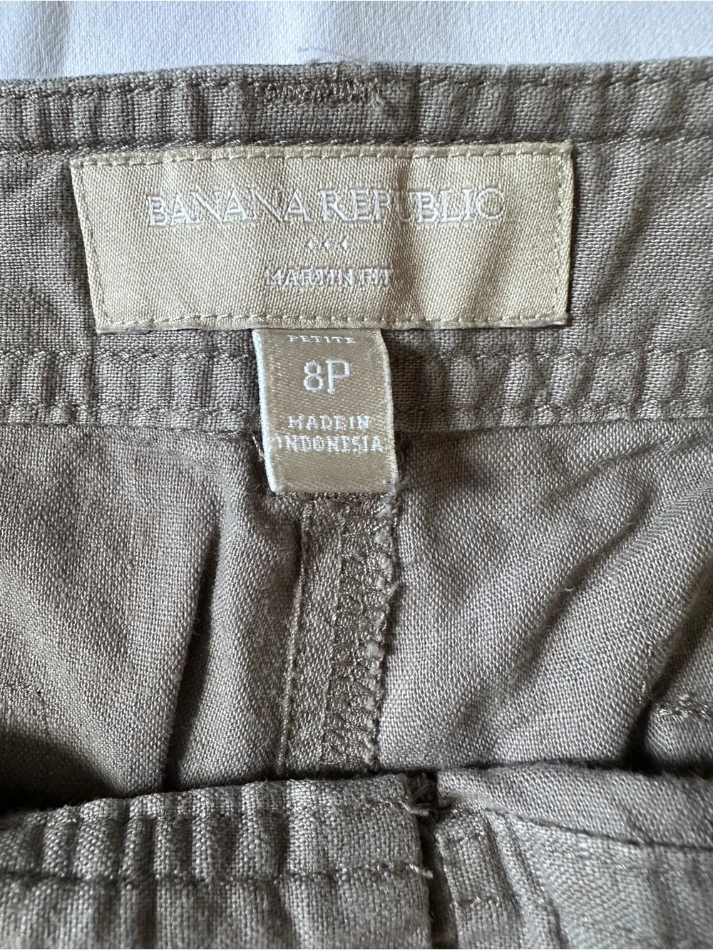 VTG Banana Republic Martin Fit Linen Cotton Cropped Cargo Pants 8P Petite